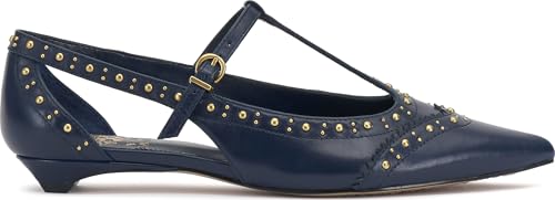 Vince Camuto, Women's, Valkie Studded Kitten Heel T-Strap Flat Mule, Deep Navy, 12, Medium by Vince Camuto - Used condition - Image 5