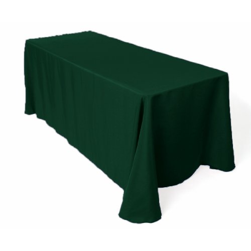 LinenTablecloth 90 x 132-Inch Rectangular Polyester Tablecloth Hunter Green