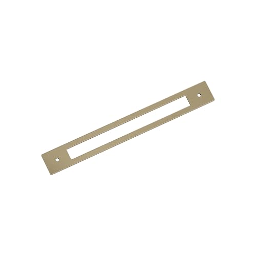 Image of Amerock Medora 8-13 /16 inch Golden Champagne Backplate | Decorative zinc cabinet hardware backplate designed to complement knobs and pulls while protecting cabinet surfaces