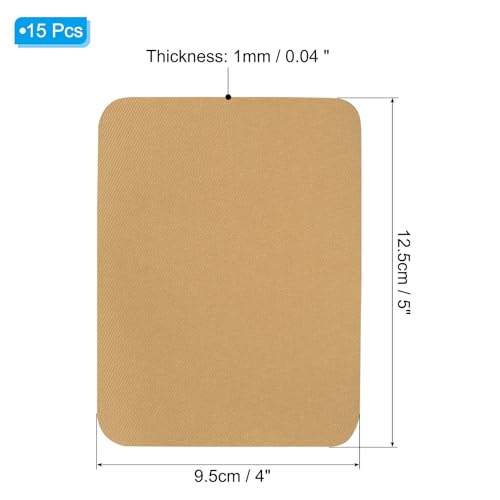 PATIKIL 15pcs Tissu Repassage Correctifs 5x4 pouce 100% Coton Tan – vue 2