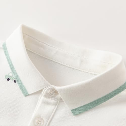 DAVE&BELLA Baby Boys Short Sleeve Polo Shirts Toddler Kids Pique Polo Uniform Shirt Embroidery Lapel Button Down Tee Shirts4