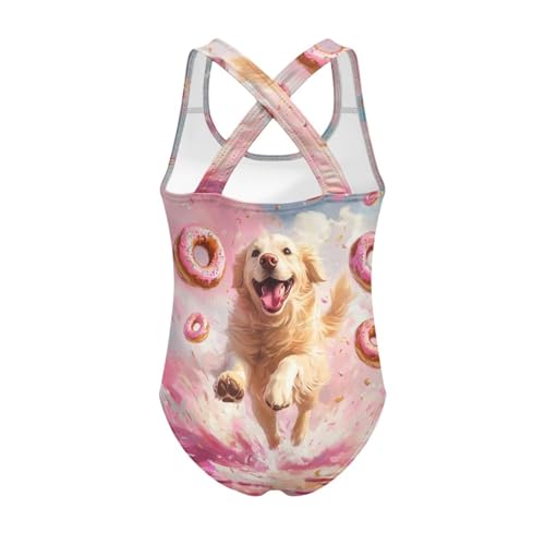 Image of One Piece Swimsuit Girls Cross-Back Bathing Suit 5-14Y Kids Swimwear Cute Swimsuits Sleeveless Bathing Suits