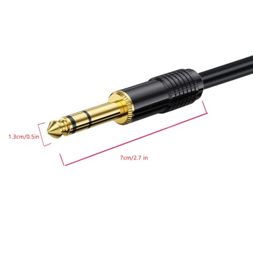 Cable de audio ángulo 90° 3.5mm a 6.35mm, 1.8 metros miniatura 3