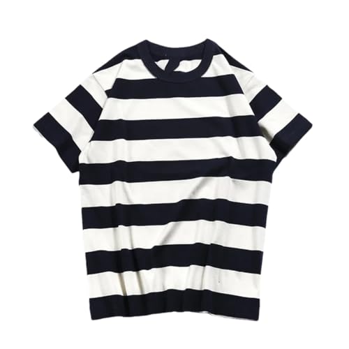 T-shirt rayé en coton homme coupe ample anti-transpiration confortable