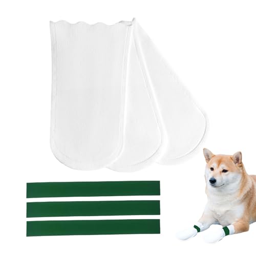 JWFLCK 40 Pcs Disposable Dog Shoes Paw Protection Feet Covers Features Adjustable Hook and Loop Fasteners (L)