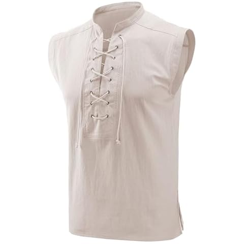 Men's Lace-up Viking Costume Shirt Cover