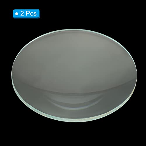 Image of PATIKIL 8 inch (200mm) Focal Length Double Convex Lens, 2 Pack 75mm Diameter 9mm Height Glass Optically Polished Round Edges Lens for Physics Experiment, Clear