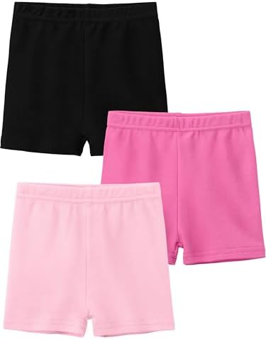 3 Pack Cotton Baby Girls Shorts Toddler Biker Shorts Girls Bike Shorts Cartwheel Under Dress Shorts for Baby