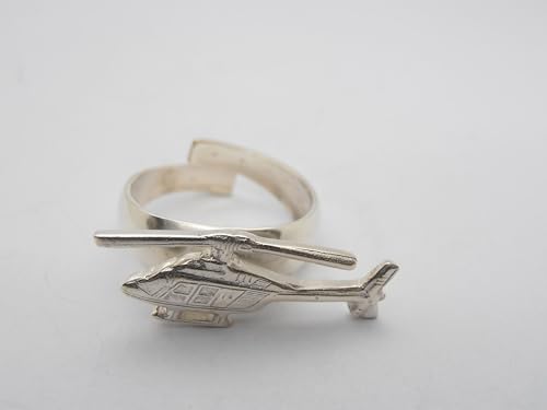 Bague hélicoptère argent 925 le cadeau idéal pour un pilote d'aéronef - 5