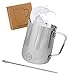 BRAVE ELEPHANT® Bricco per latte in acciaio inox, 600 ml, colore: argento, per latte in acciaio inox, per latte macchiato, caraffa per il latte