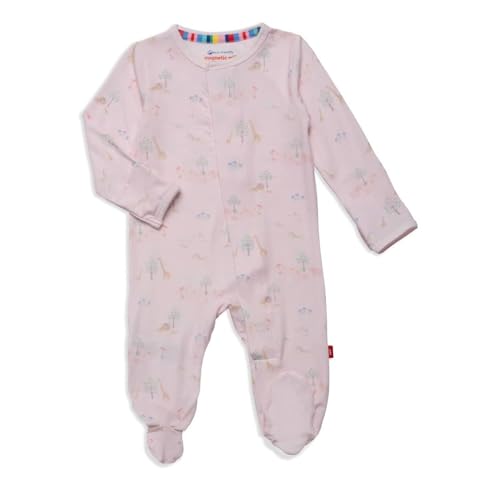 Image of Magnetic Me Girls Modal Magnetic Baby Footie Pajamas | Silky Soft Modal Fabric | Baby Sleepers Available Sizes PRE - 24M