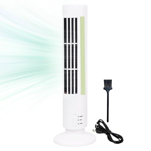 Ventilador eléctrico de la torre, ventilador de torre eléctrica de pie sin luces: ventilador de piso tranquilo con puerto USB para área de trabajo, dormitorio, viaje y hogar