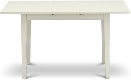 Miniatura 4 de East West Furniture NFT-LWH-T Norfolk Kitchen Table - a Rectangle Dining Table Top with Butterfly Leaf, 32x54 Inch, Linen White