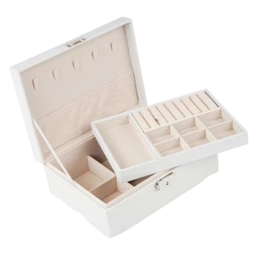 Boîte à bijoux double couche en cuir le cadeau idéal avec serrure