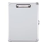 Vaultz Locking Storage Clipboard for Letter Size Sheets, Silver Treadplate (VZ00698-DAS)