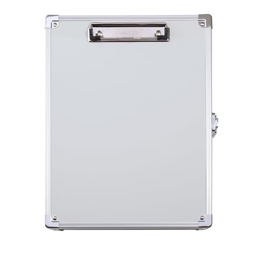 Vaultz Locking Clipboard with Storage for Letter Size Sheets, Silver Treadplate (VZ00698-DAS)