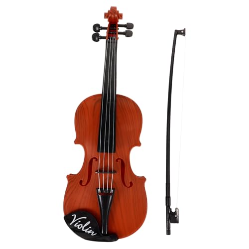 Violín miniatura de plástico marrón para decoración de mesas y estanterías
