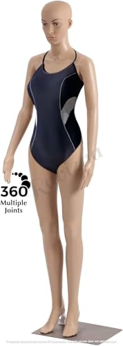 RAVIZAA® Female Straight Full Body Plastic Display Dummy Mannequin with Hair Wick (Eco, Skin Colour, 5.8 Feet)