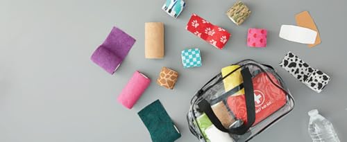 Image of A-Tape Breathable Self Adhesive Cohesive Bandage for Humans & Pets (Dogs, Cats, Birds) -Sports, Wrap, Athletic, Non Woven First Aid Medical, Wrist, Swelling (10 cm X 4.5 mtr) (Pack Of 4, Red Paw)