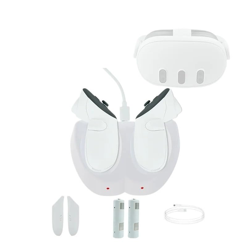 Compatible for Meta Quest 3 & Oculus Quest 3 Quick Charging Dock, Charge Display Stand for VR Headset and Controllers(Charge Station)