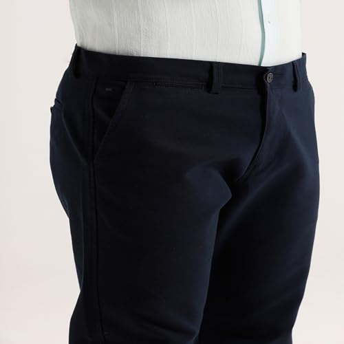 Image of BASICS Premium Cotton Stretch Formal Trousers for Men | Office Pants
