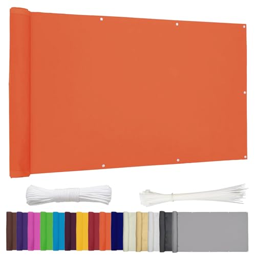 Ygann Balkon Sichtschutz PB2 PES blickdichte Balkonumspannung mit Ösen und Kabelbinder 8 Tage geliefert - in div.352 Größen & 15 Farben 420D