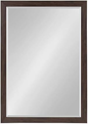 DesignOvation Beatrice Framed Decorative Rectangle Wall Mirror, 27x39, Walnut Brown