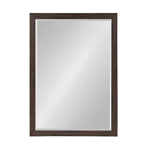 Designovation Beatrice Framed Decorative Rectangle Wall Mirror, 27X39, Walnut Brown #TOP7