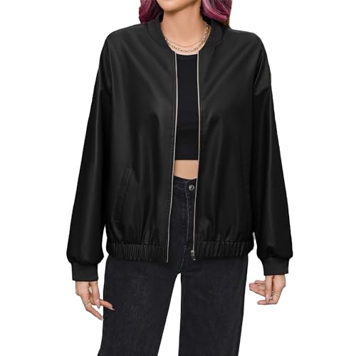 Manteau de moto ample en similicuir pour femme idéal pour vos sorties urbaines