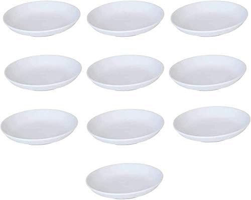 Serdokntbig Melamine Plastic Soy Dipping Sauce Dishes, White, Small, Pack of 10, 3.5"