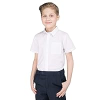EX M&S Boys School Shirt Short Sleeve Non Iron Easy Care Ages 2-16+ Regular Fit