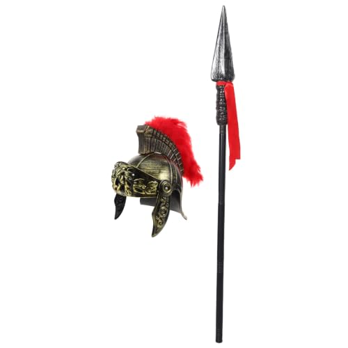Lance pour Halloween et casque romain OUNONA, accessoire de déguisement de chevalier médiéval