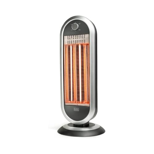 Avilia Horno de carbón 900 W con oscilación, 2 velocidades, termostato ajustable y protección antivuelco