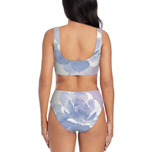 Maillot de bain deux pièces push-up Flower Shadow | Bikini croisé réglable