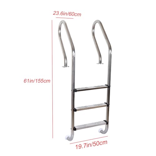Escalera para piscina con 2/3 peldaños de acero inoxidable miniatura 6