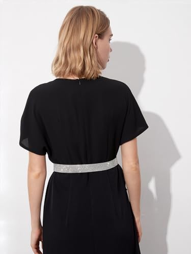 Women's fashion waistband pin buckle full diamond heart waistband with dress3