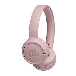 JBL Tune500BT On-Ear Bluetooth-hoofdtelefoon, opvouwbare, draadloze oortelefoon met geïntegreerde headset, muziek streamen tot 16 uur met slechts één acculading, roze, één maat