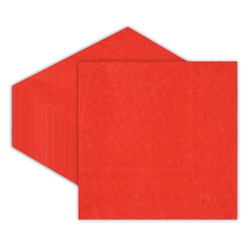 50 Stück Servietten Rot 25X25cm Cocktailservietten Eukalyptus Hochzeit Einwegservietten für Servietten Hochzeit Geburtstag Babypartys Brautjubiläum Party