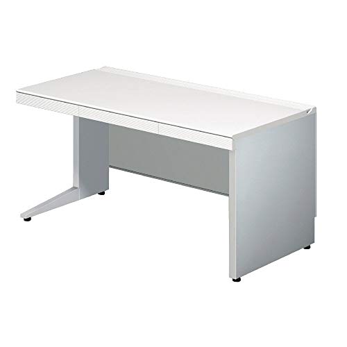 【メーカー配送・設置・組立】プラス デスク STAGEO スタンダードタイプ 平机 左L字脚/右パネル脚 ST-F147H-RP ホワイト/シルバー 673492