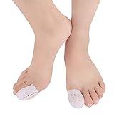 Supvox Fingerlinge Silikon Große Zehe Schutz Zehenschutz Fingerspitzen Protector 2 Paar (Weiß)