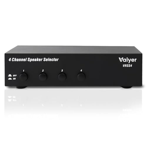 Caja de interruptores selector de altavoces de 4 canales para distribución de audio de 600W