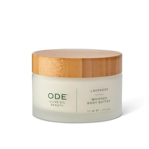 McEvoy Ranch Whipped Body Butter | ODE Olive Oil Beauty | 5.8 FL OZ | Crafted with Organic EVOO, Hyaluronic Acid, Organic Shea & Cocoa Butters | Nourishing, Brightening, Firming (Lavender)