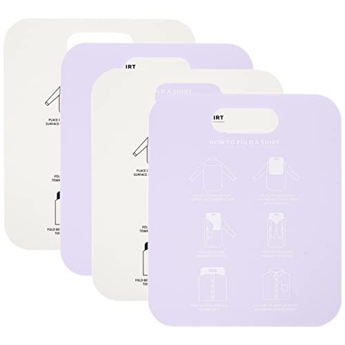 Cabilock 4pcs Lazy Folding Clothes Boards Foldable T-Shirt Organizer for Travel Home -Wrinkle Design for Neat Storage Space-Saving Laundry