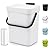MONGTINGLU Indoor Compost Bin - 1.3 Gallons Hanging Small Trash Can with Lid for Kitchen Bathroom, Under Sink Kitchen Trash Can, Indoor Counter Compost Bucket with Lid, 5L(White)