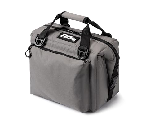 AO Coolers Caravan Canvas Soft Cooler with High-Density Insulation, Oversized Storage Pockets, Charcoal, 12-Can
