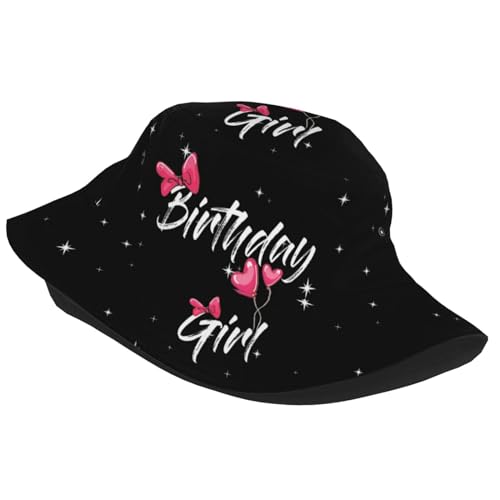 Image of Birthday Queen Birthday Bucket Hat for Women Men Birthday Hat Beach Travel Sun Hat Packable Fisherman Cap for Travel Hiking