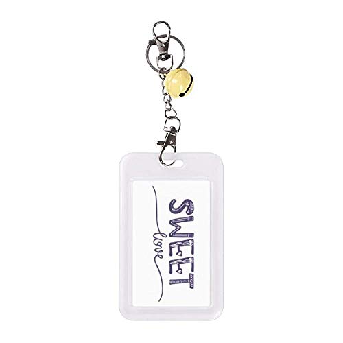 Étui de protection pour carte Sweet Love avec cloche jaune et citation