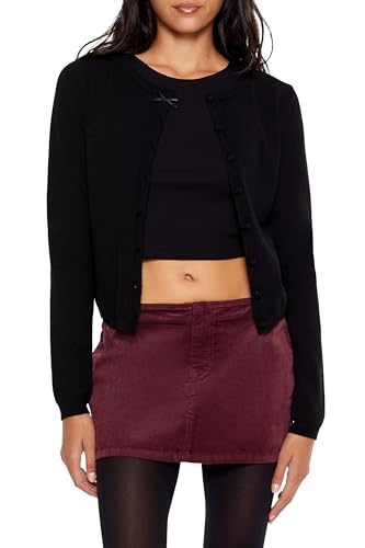 Forever 21 Womens Bow Cropped Cardigan Sweater