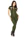Leg Avenue Women's Top Gun Flight Suit Costume, Khaki, Large