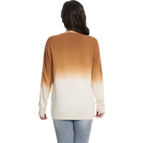 Women's Crew Neck Long Sleeve Cardigan Sweaters Casual Open Front Button Down Shrug with Pockets Knit Outwear3